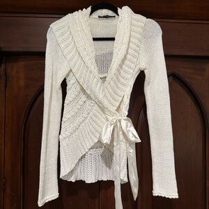 Rinascimento Giacca Jacket Size Medium - NWOT - Open Kit - Satin Ribbon WHITE